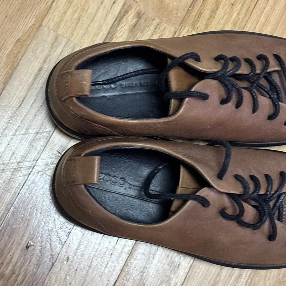 ECCO  Soft Lux Cognac (Ombre) Leather Lace‎ Up Sneakers EU 39 6.5 M 8.5 W